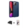 MARSİLYAN™- iPhone 15 Pro Kılıf Doruk Klasik Özel Seri - Siyah Bilvis 3D Mat Cam Ekran Koruyucu + Raze Metal Kamera Lens - TMGI