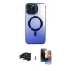 MARSİLYAN™- iPhone 15 Pro Kılıf Doruk Klasik Prime - Siyah 3D Antistatik Mat Seramik Nano Ekran Koruyucu + Raze Metal Kamera Lens - LT