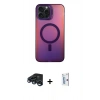 MARSİLYAN™- iPhone 15 Pro Kılıf Doruk Klasik Prime - Siyah Bilvis 0.18mm Plus Cam Ekran Koruyucu + Raze Metal Kamera Lens - LT