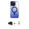 MARSİLYAN™- iPhone 15 Pro Kılıf Doruk Klasik Prime - Siyah Bilvis 0.18mm Plus Cam Ekran Koruyucu + Raze Metal Kamera Lens - TMGI