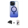 MARSİLYAN™- iPhone 15 Pro Kılıf Doruk Klasik Prime - Siyah Bilvis 3D Mat Cam Ekran Koruyucu + Raze Metal Kamera Lens - GS