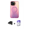 MARSİLYAN™- iPhone 15 Pro Kılıf Doruk Klasik Prime - Siyah Bilvis 5in1 3D Magic Cam Ekran Koruyucu + Raze Metal Kamera Lens - GS