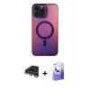 MARSİLYAN™- iPhone 15 Pro Kılıf Doruk Klasik Prime - Siyah Bilvis 5in1 5D Magic Hayalet Cam Ekran Koruyucu + Raze Metal Kamera Lens - GS