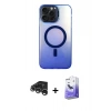 MARSİLYAN™- iPhone 15 Pro Kılıf Doruk Klasik Prime - Siyah Bilvis 5in1 5D Magic Hayalet Cam Ekran Koruyucu + Raze Metal Kamera Lens - GS