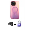 MARSİLYAN™- iPhone 15 Pro Kılıf Doruk Klasik Prime - Siyah Bilvis 5in1 5D Magic Hayalet Cam Ekran Koruyucu + Raze Metal Kamera Lens - GS