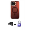 MARSİLYAN™- iPhone 15 Pro Kılıf Doruk Klasik Prime - Siyah Bilvis 5in1 5D Magic Hayalet Cam Ekran Koruyucu + Raze Metal Kamera Lens - GS