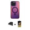 MARSİLYAN™- iPhone 15 Pro Kılıf Doruk Klasik Prime - Siyah Buffer Cam Ekran Koruyucu + Raze Metal Kamera Lens - GS