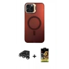 MARSİLYAN™- iPhone 15 Pro Kılıf Doruk Klasik Prime - Siyah Buffer Cam Ekran Koruyucu + Raze Metal Kamera Lens - GS