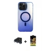 MARSİLYAN™- iPhone 15 Pro Kılıf Doruk Klasik Prime - Siyah Buffer Cam Ekran Koruyucu + Raze Metal Kamera Lens - LT
