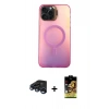 MARSİLYAN™- iPhone 15 Pro Kılıf Doruk Klasik Prime - Siyah Buffer Cam Ekran Koruyucu + Raze Metal Kamera Lens - LT