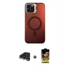 MARSİLYAN™- iPhone 15 Pro Kılıf Doruk Klasik Prime - Siyah Buffer Cam Ekran Koruyucu + Titanyum Gri Raze Metal Kamera Lens