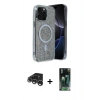 MARSİLYAN™- iPhone 15 Pro Kılıf Eksen Çizgi - Şeffaf 360 Full Body Arka Koruyucu + Raze Metal Kamera Lens - GS