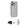 MARSİLYAN™- iPhone 15 Pro Kılıf Eksen Çizgi - Şeffaf Pasifik Cam Ekran Koruyucu + Raze Metal Kamera Lens - TMGI
