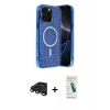 MARSİLYAN™- iPhone 15 Pro Kılıf Eksen Çizgi - Şeffaf Pasifik Cam Ekran Koruyucu + Raze Metal Kamera Lens - TMGI