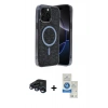 MARSİLYAN™- iPhone 15 Pro Kılıf Eksen Çizgi - Şeffaf Royal Nano Ekran Koruyucu + Raze Metal Kamera Lens - LT