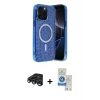 MARSİLYAN™- iPhone 15 Pro Kılıf Eksen Çizgi - Şeffaf Royal Nano Ekran Koruyucu + Raze Metal Kamera Lens - LT