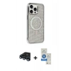 MARSİLYAN™- iPhone 15 Pro Kılıf Eksen Çizgi - Şeffaf Royal Nano Ekran Koruyucu + Raze Metal Kamera Lens - LT