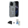 MARSİLYAN™- iPhone 15 Pro Kılıf Eksen Çizgi - Şeffaf Royal Nano Ekran Koruyucu + Raze Metal Kamera Lens - TMGI