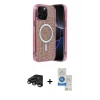 MARSİLYAN™- iPhone 15 Pro Kılıf Eksen Çizgi - Şeffaf Royal Nano Ekran Koruyucu + Raze Metal Kamera Lens - TMGI