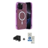 MARSİLYAN™- iPhone 15 Pro Kılıf Eksen Çizgi - Şeffaf Royal Nano Ekran Koruyucu + Raze Metal Kamera Lens - SH