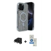 MARSİLYAN™- iPhone 15 Pro Kılıf Eksen Çizgi - Şeffaf Royal Nano Ekran Koruyucu + Raze Metal Kamera Lens - SH