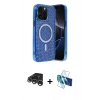 MARSİLYAN™- iPhone 15 Pro Kılıf Eksen Çizgi - Siyah 3D Antistatik Seramik Nano Ekran Koruyucu + Raze Metal Kamera Lens - GS