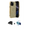 MARSİLYAN™- iPhone 15 Pro Kılıf Eksen Çizgi - Siyah 3D Antistatik Seramik Nano Ekran Koruyucu + Raze Metal Kamera Lens - GS