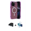 MARSİLYAN™- iPhone 15 Pro Kılıf Eksen Çizgi - Siyah 3D Antistatik Seramik Nano Ekran Koruyucu + Raze Metal Kamera Lens - LT