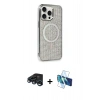 MARSİLYAN™- iPhone 15 Pro Kılıf Eksen Çizgi - Siyah 3D Antistatik Seramik Nano Ekran Koruyucu + Raze Metal Kamera Lens - LT