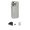 MARSİLYAN™- iPhone 15 Pro Kılıf Eksen Çizgi - Siyah Bilvis 0.18mm Plus Cam Ekran Koruyucu + Raze Metal Kamera Lens - GS