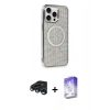 MARSİLYAN™- iPhone 15 Pro Kılıf Eksen Çizgi - Siyah Bilvis 5in1 3D Magic Cam Ekran Koruyucu + Raze Metal Kamera Lens - LT
