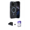 MARSİLYAN™- iPhone 15 Pro Kılıf Eksen Çizgi - Siyah Bilvis 5in1 3D Magic Cam Ekran Koruyucu + Raze Metal Kamera Lens - LT