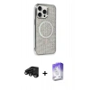 MARSİLYAN™- iPhone 15 Pro Kılıf Eksen Çizgi - Siyah Bilvis 5in1 3D Magic Cam Ekran Koruyucu + Siyah Raze Metal Kamera Lens