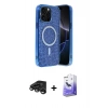 MARSİLYAN™- iPhone 15 Pro Kılıf Eksen Çizgi - Siyah Bilvis 5in1 5D Magic Hayalet Cam Ekran Koruyucu + Raze Metal Kamera Lens - TMGI
