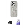 MARSİLYAN™- iPhone 15 Pro Kılıf Eksen Çizgi - Siyah Bilvis 5in1 5D Magic Hayalet Cam Ekran Koruyucu + Raze Metal Kamera Lens - TMGI