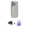 MARSİLYAN™- iPhone 15 Pro Kılıf Eksen Çizgi - Siyah Bilvis 5in1 5D Magic Hayalet Cam Ekran Koruyucu + Raze Metal Kamera Lens - GS