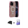 MARSİLYAN™- iPhone 15 Pro Kılıf Eksen Çizgi - Siyah Bilvis 5in1 5D Magic Hayalet Cam Ekran Koruyucu + Raze Metal Kamera Lens - TMGI