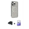 MARSİLYAN™- iPhone 15 Pro Kılıf Eksen Çizgi - Siyah Bilvis 5in1 5D Magic Hayalet Cam Ekran Koruyucu + Raze Metal Kamera Lens - LT