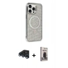MARSİLYAN™- iPhone 15 Pro Kılıf Eksen Çizgi - Siyah Bilvis Hayalet Cam Ekran Koruyucu + Raze Metal Kamera Lens - LT