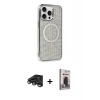 MARSİLYAN™- iPhone 15 Pro Kılıf Eksen Çizgi - Siyah Bilvis Hayalet Cam Ekran Koruyucu + Raze Metal Kamera Lens - TMGI