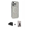 MARSİLYAN™- iPhone 15 Pro Kılıf Eksen Çizgi - Siyah Bilvis Hayalet Cam Ekran Koruyucu + Raze Metal Kamera Lens - SH