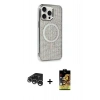 MARSİLYAN™- iPhone 15 Pro Kılıf Eksen Çizgi - Siyah Buffer Cam Ekran Koruyucu + Raze Metal Kamera Lens - GS