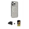 MARSİLYAN™- iPhone 15 Pro Kılıf Eksen Çizgi - Siyah Buffer Cam Ekran Koruyucu + Raze Metal Kamera Lens - SH