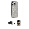 MARSİLYAN™- iPhone 15 Pro Kılıf Eksen Çizgi - Siyah Buffer Hayalet Cam Ekran Koruyucu + Raze Metal Kamera Lens - LT