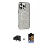 MARSİLYAN™- iPhone 15 Pro Kılıf Eksen Çizgi - Siyah Buffer Hayalet Cam Ekran Koruyucu + Raze Metal Kamera Lens - SH