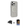 MARSİLYAN™- iPhone 15 Pro Kılıf Eksen Çizgi - Siyah Buffer Hayalet Cam Ekran Koruyucu + Raze Metal Kamera Lens - GS