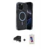 MARSİLYAN™- iPhone 15 Pro Kılıf Eksen Çizgi - Siyah Joko 5D Cam + Raze Metal Kamera Lens - GS