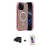 MARSİLYAN™- iPhone 15 Pro Kılıf Eksen Çizgi - Siyah Joko 5D Cam + Raze Metal Kamera Lens - LT