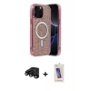 MARSİLYAN™- iPhone 15 Pro Kılıf Eksen Çizgi - Siyah Joko 5D Cam + Siyah Raze Metal Kamera Lens