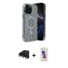 MARSİLYAN™- iPhone 15 Pro Kılıf Eksen Çizgi - Siyah Joko 5D Cam + Siyah Raze Metal Kamera Lens